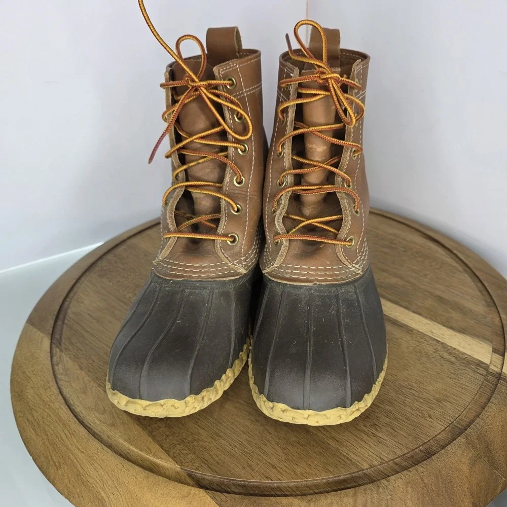 L.L. Bean Bean Boots Women's 8 Waterproof Leather Rubber‎ Duck Boots 6 Eyelet